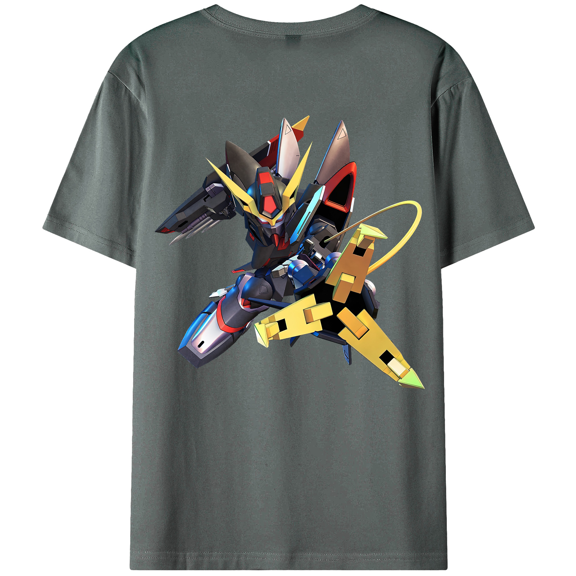 （画像用） 機動戦士ガンダム Mobile Suit Gundam 綿100％ メンズ半袖Tシャツ（バックプリント） 通気性